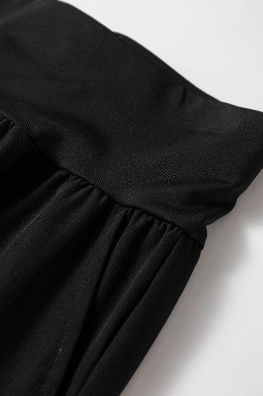 Solid Elastic High Waist Pocketed Cargo Jogger Pan - RaeLynns Boutique