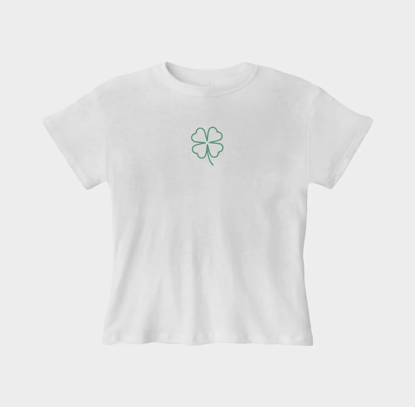 St. Patrick’s Day Shamrock Cropped Baby Tee (Made to order so preorders are open until 02/26 to ensure delivery by St. Patrick’s Day) - RaeLynns Boutique