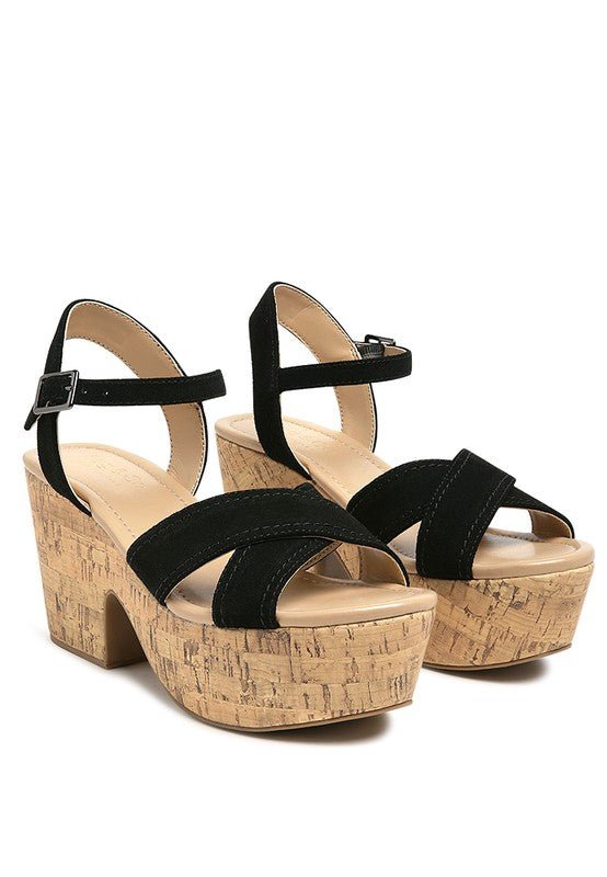 ULLA HIGH HEELED BLOCK SANDAL IN BLACK - RaeLynns Boutique