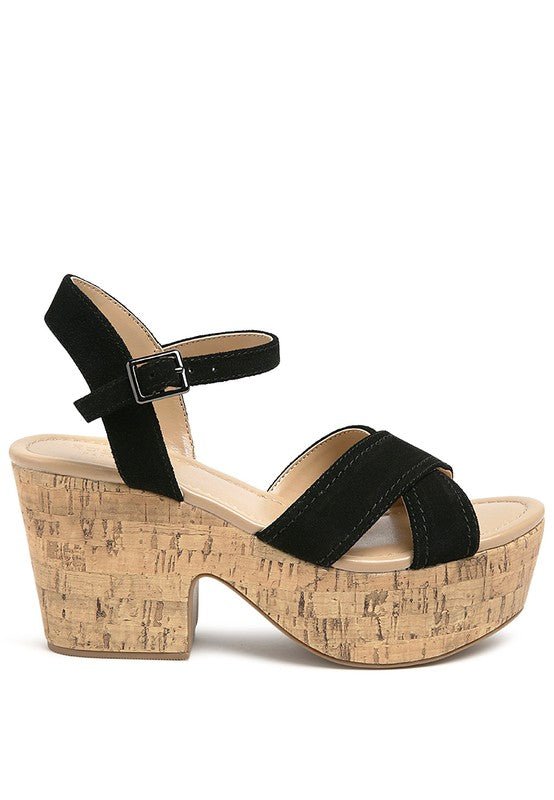 ULLA HIGH HEELED BLOCK SANDAL IN BLACK - RaeLynns Boutique