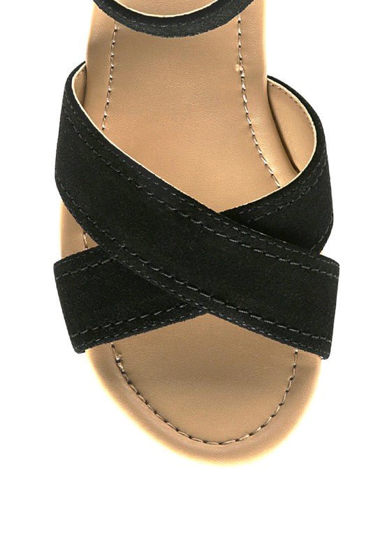ULLA HIGH HEELED BLOCK SANDAL IN BLACK - RaeLynns Boutique