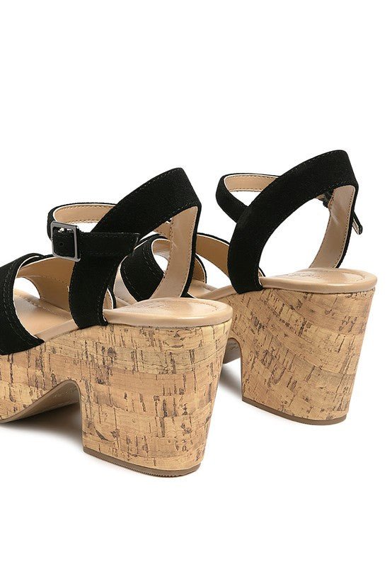 ULLA HIGH HEELED BLOCK SANDAL IN BLACK - RaeLynns Boutique