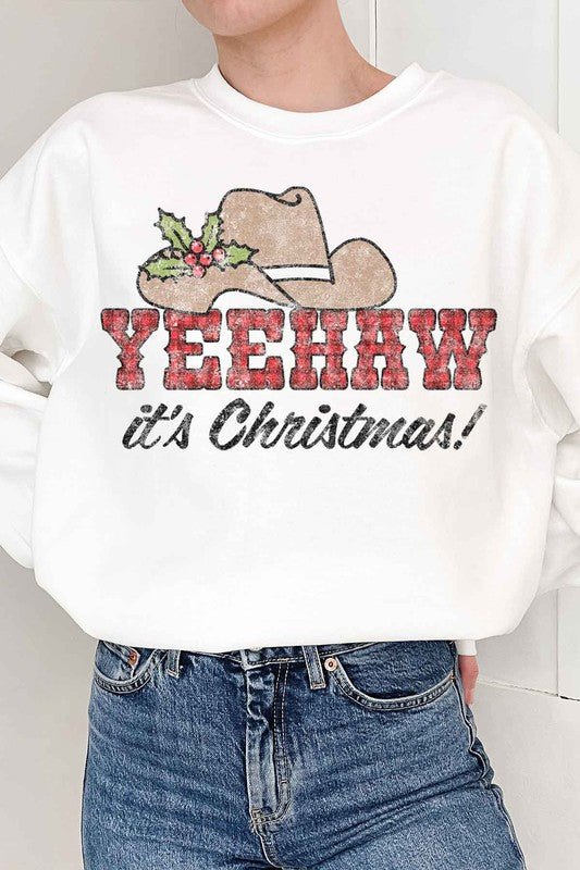 Yeehaw Country Christmas Graphic Sweatshirt - RaeLynns Boutique