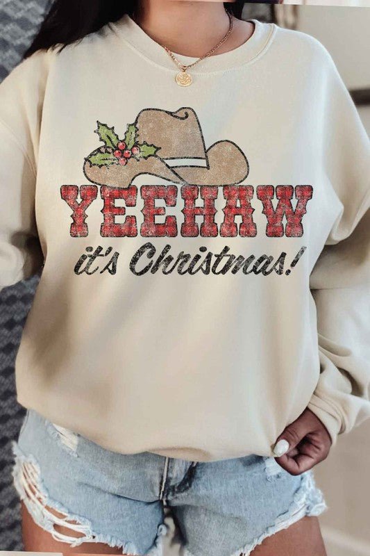YEEHAW COUNTRY CHRISTMAS PLUS SIZE SWEATSHIRT - RaeLynns Boutique