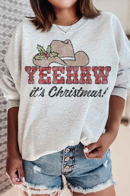 YEEHAW COUNTRY CHRISTMAS PLUS SIZE SWEATSHIRT - RaeLynns Boutique