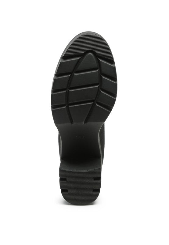 Zinnia Knitted Block Heeled Boots - RaeLynns Boutique